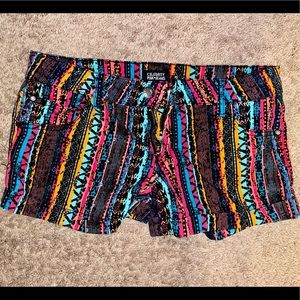 Juniors Multicolored Tribal Print Daisy Dukes